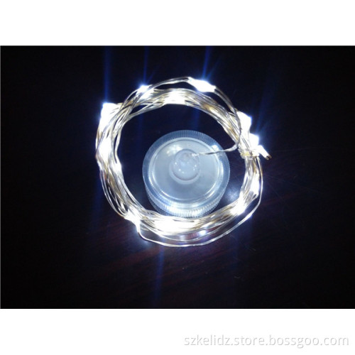 2017 Festival Mini Waterproof Button Battery Operated Silver Wire String Fairy Starry Light For Bottle Decoration